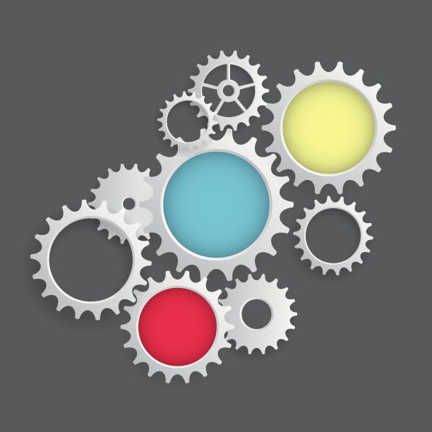 平齿轮图标合作和团队合作的概念图片下载