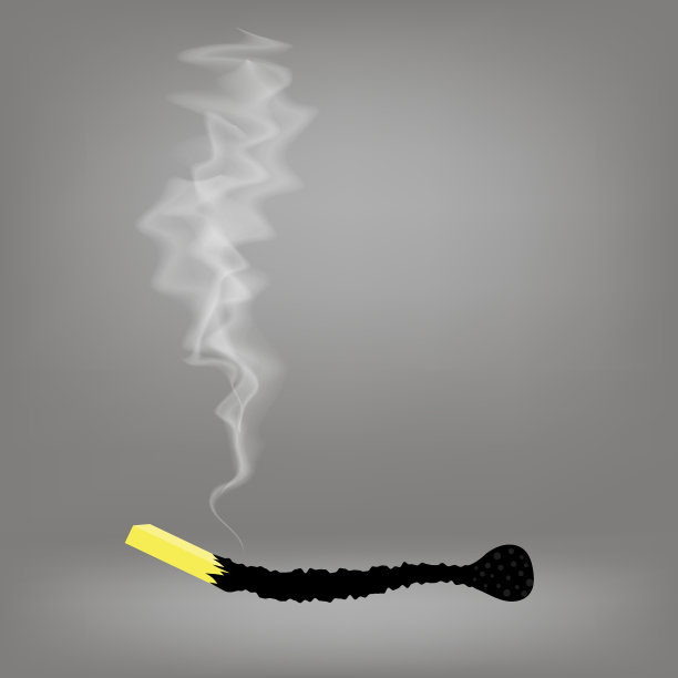 烧过的火柴上有烟图片下载