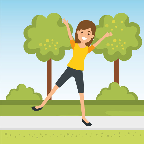 年轻女子在公园里练习运动图片下载
