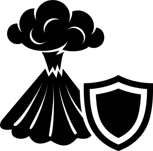 火山保护图标简单的黑色风格图片下载