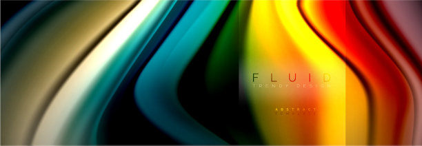 彩虹流体抽象形状液体颜色图片下载