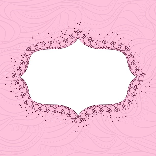 背景与旗帜花框粉红色图片下载