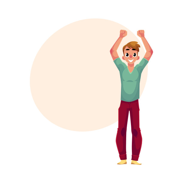 年轻人，男孩，男孩，快乐，欢呼，跳跃图片下载