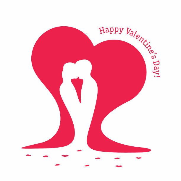 情侣的剪影在大背景图片下载