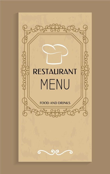 餐厅菜单食品和饮料设计厨师帽图片下载