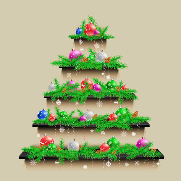 货架上的圣诞树图片下载