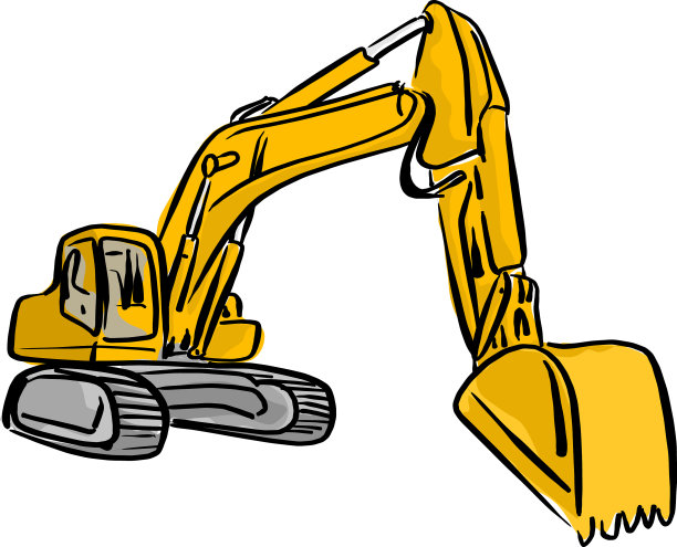 黄色前铲装载机挖掘机图片下载