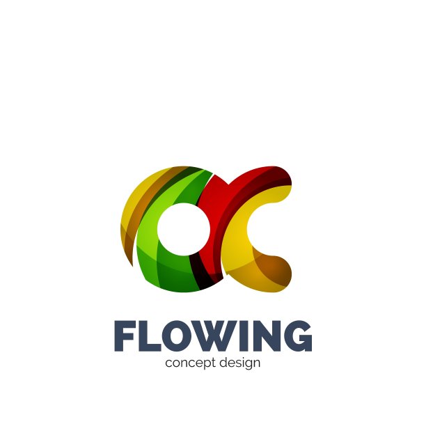 一套抽象的信函商业标志图标图片下载