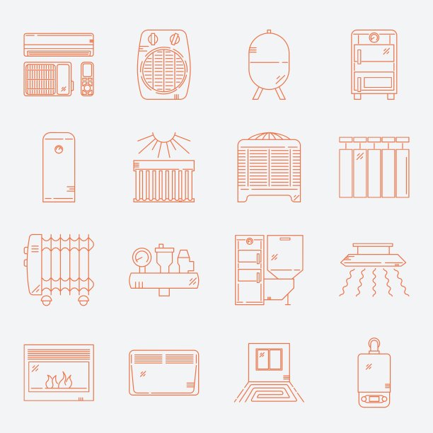房屋供暖图标设置图片下载