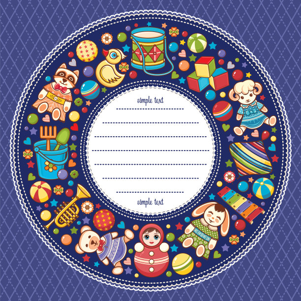 圣诞玩具贺卡的节日背景图片下载