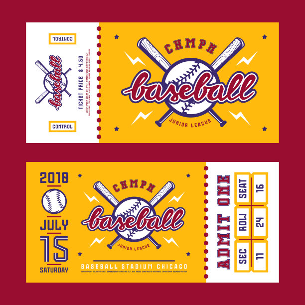 棒球门票模板图片下载