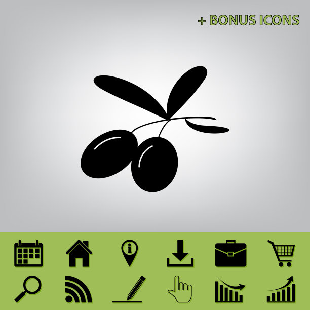 橄榄标志黑色图标图片下载