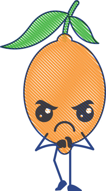 柑橘柠檬卡哇伊卡通水果图片下载