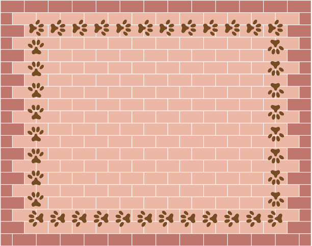 砖墙背景上有动物爪印图片下载