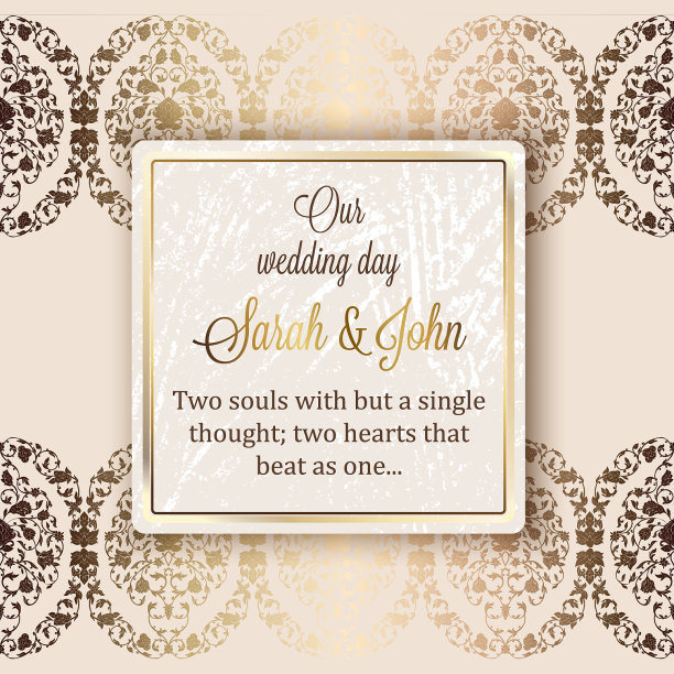 错综复杂的巴洛克豪华婚礼请柬图片下载