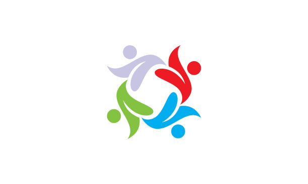 多元化人群彩色标志图片下载