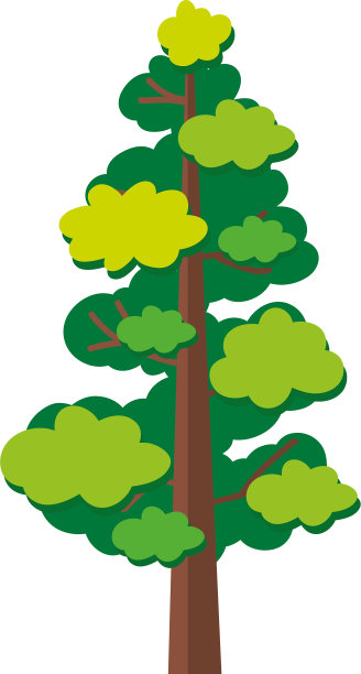 白色背景上的绿树素材图片