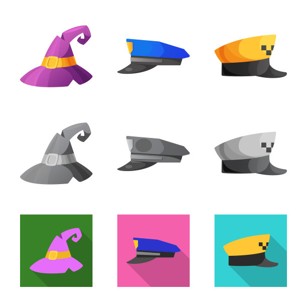 头饰和帽子图标系列设计图片下载