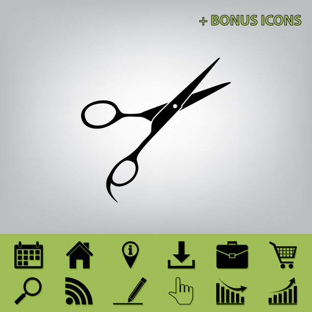 剪发剪刀黑色图标在图片下载