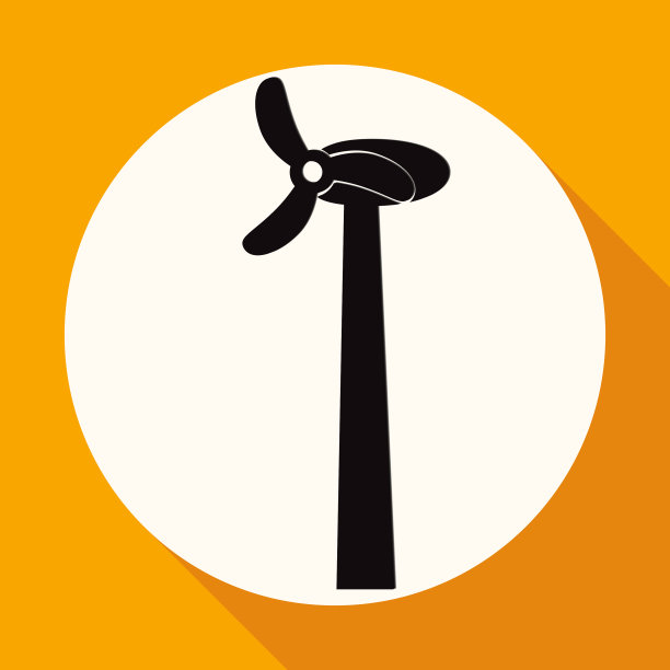 图标风扇在白色的圆圈与一个长影子图片下载