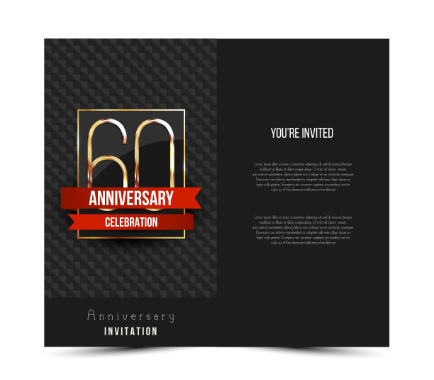 60周年纪念邀请卡模板图片下载