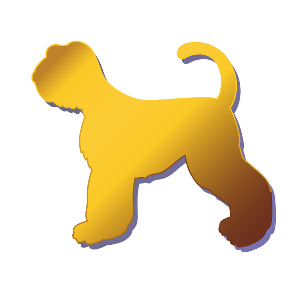 金色的狗孤立在白色的剪影图片下载