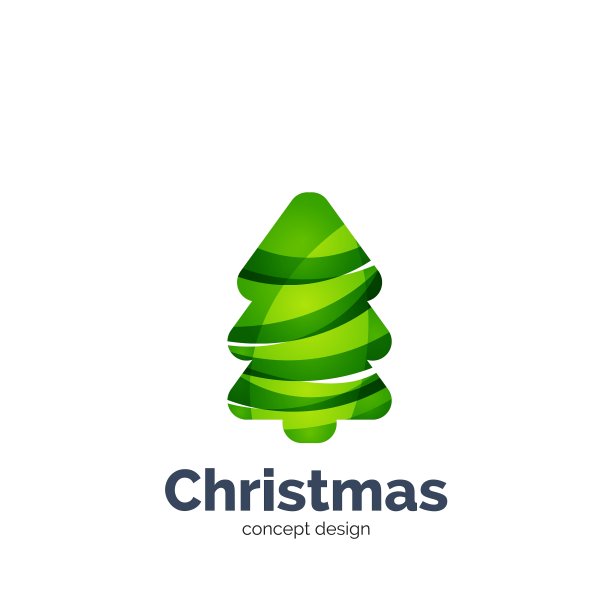 抽象的几何圣诞树图标图片下载