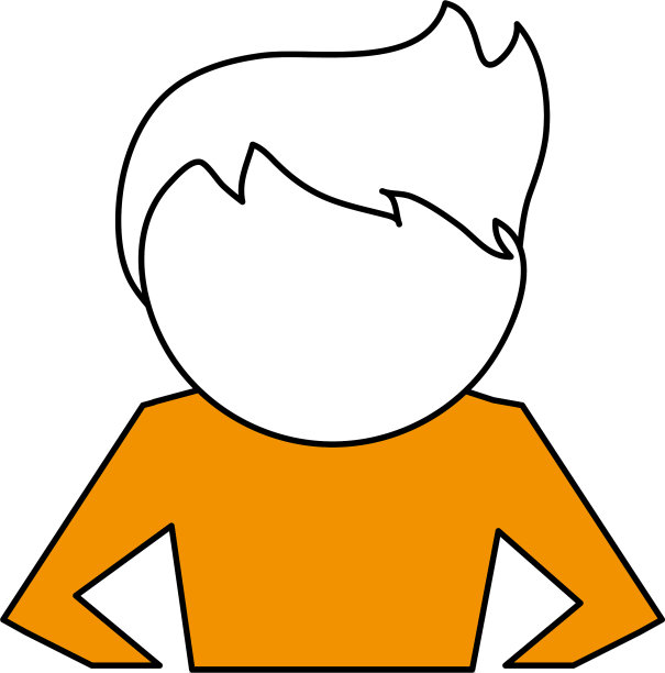 男人与手在臀部卡通图标形象图片下载