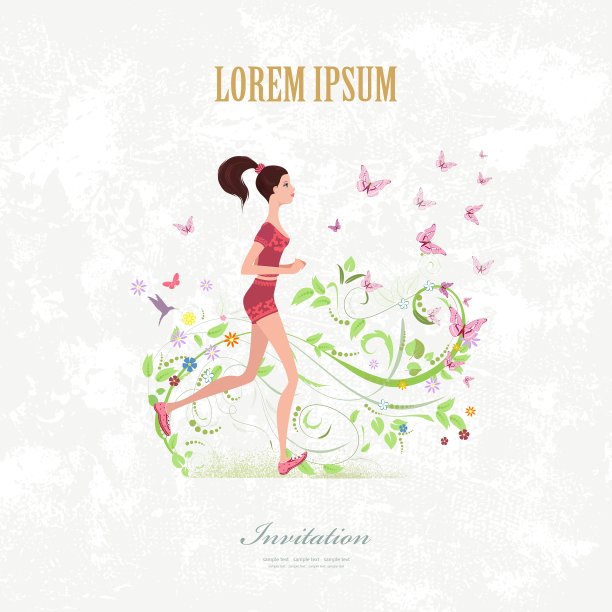 一张时尚女孩的请帖图片下载