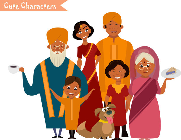 快乐的印度大家庭图片下载