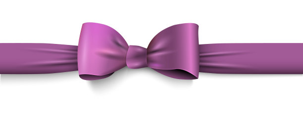现实的紫色蝴蝶结水平缎带图片下载