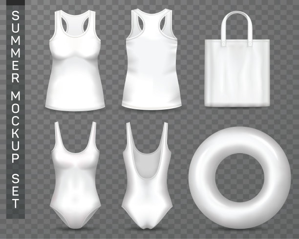 海滩女人服装和配饰的模板图片下载