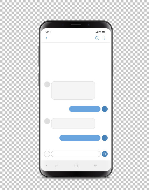 现代智能手机与空白聊天界面图片下载