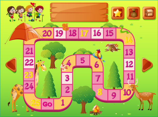 游戏模板与孩子和野生动物图片下载