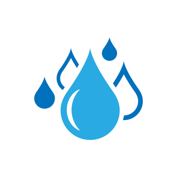 水滴图标在平坦的风格雨滴对白色图片下载