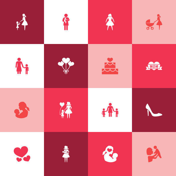 母亲节图标设计概念集16个这样图片下载