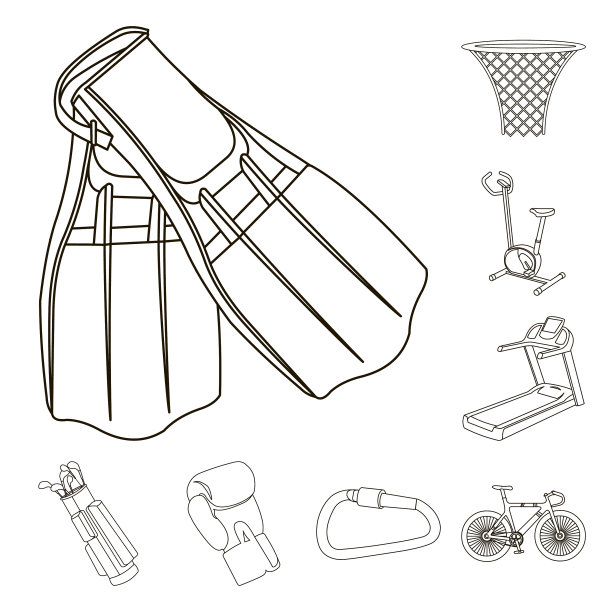 不同类型的运动轮廓图标设置图片下载