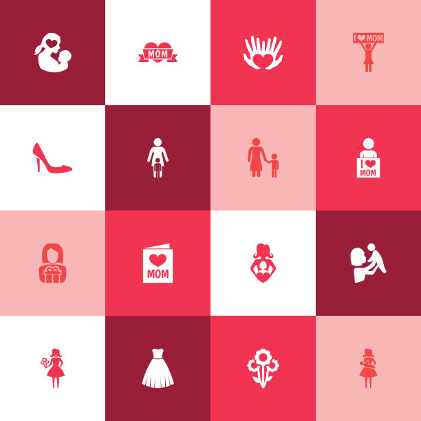 母亲节图标设计概念集16个这样图片下载