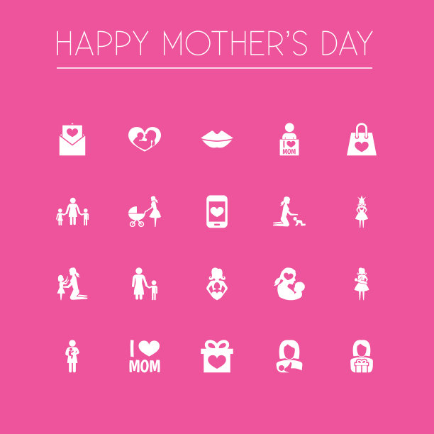母亲节图标设计概念集20个这样图片下载