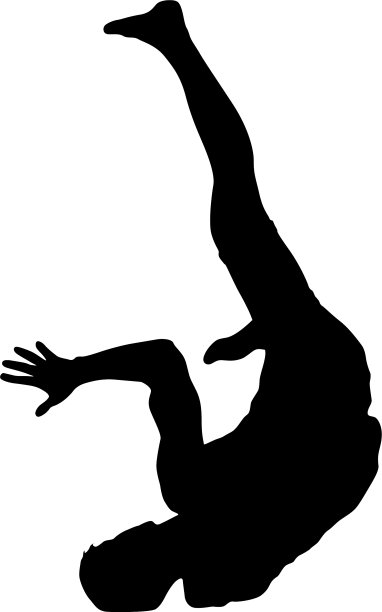 黑色剪影霹雳舞在白色上图片下载