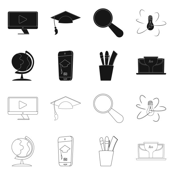 孤立对象的教育和学习标志图片下载