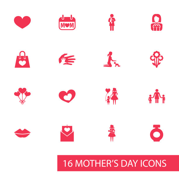 母亲节图标设计概念集16个这样图片下载