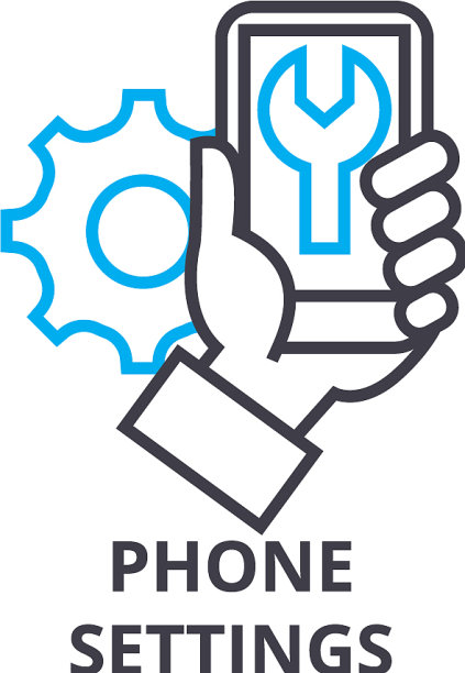 电话设置细线图标符号符号图片下载