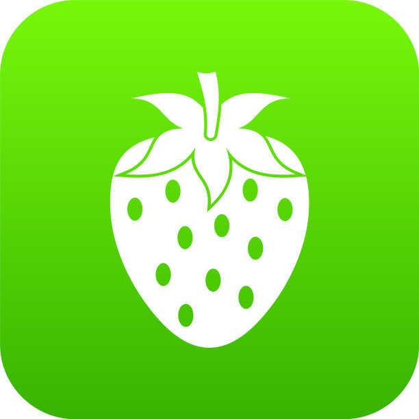 一个草莓莓的数字绿色图标图片下载