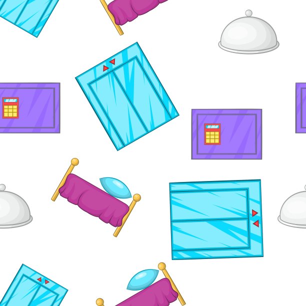 酒店图案卡通风格图片下载