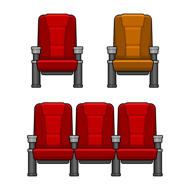 电影院红椅子套装图片下载