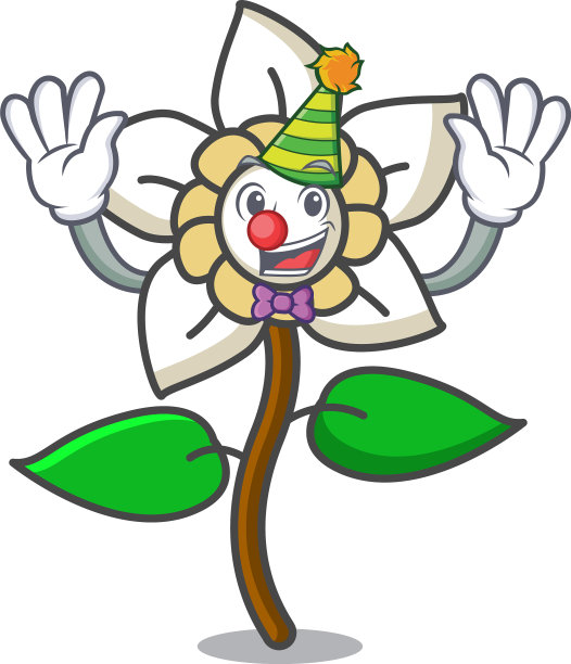 小丑茉莉花卡通吉祥物图片下载