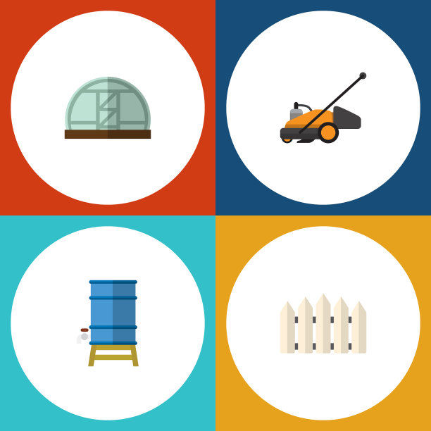 平面图标别墅设置的集装箱木制屏障图片下载