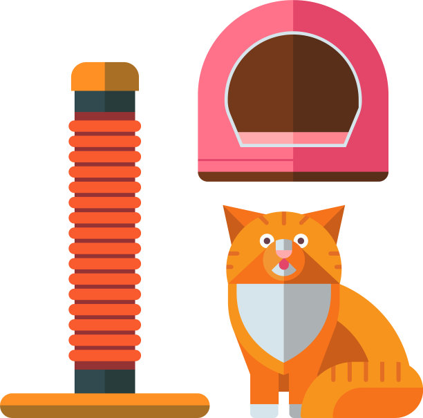 彩色的猫配件可爱的动物图标图片下载