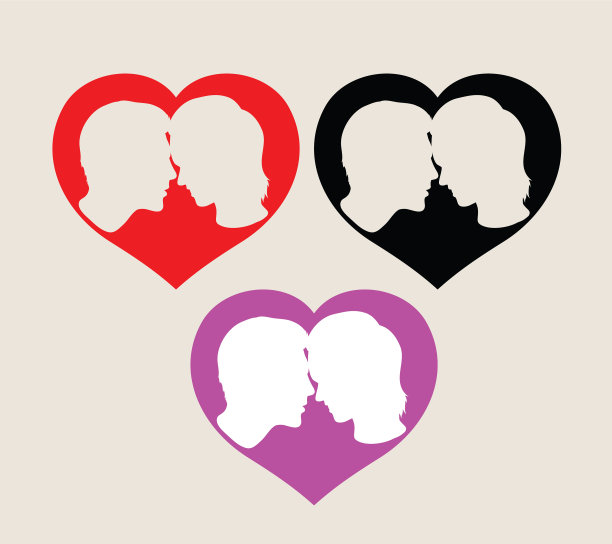 亲心情侣剪影图片下载